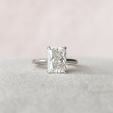 4.0 CT Radiant Shape Hidden Halo Style Moissanite Engagement Ring 5