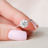 2.0 CT Round Cut Hidden Halo Style Moissanite Engagement Ring 2