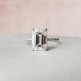 5.0 CT Emerald Shape Pave Setting Moissanite Engagement Ring 6