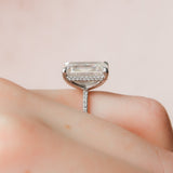 5.0 CT Emerald Shape Pave Setting Moissanite Engagement Ring 5