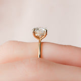 2.0 CT Round Cut Hidden Halo Style Moissanite Engagement Ring 7