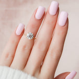 2.0 CT Round Cut Hidden Halo Style Moissanite Engagement Ring 1