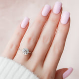 2.0 CT Round Cut Hidden Halo Style Moissanite Engagement Ring 8