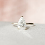 2.0 CT Pear Shape Hidden Halo Setting Moissanite Engagement Ring 3