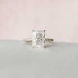 3.5 CT Radiant Shape Pave Moissanite Engagement Ring 10