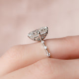 3.0 CT Emerald Shape Dainty Pave Moissanite Engagement Ring 7
