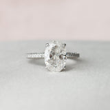3.0 CT Oval Shape Pave Setting Moissanite Engagement Ring 2