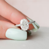 3.0 CT Oval Shape Pave Setting Moissanite Engagement Ring 3