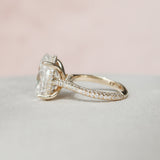 5.0 CT Oval Cut Pave Setting Moissanite Engagement Ring 3