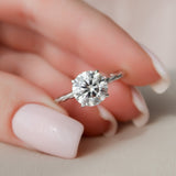 2.5 CT Round Cut Twisted Band Moissanite Engagement Ring 8