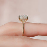 4.0 CT Cushion Shape Hidden Halo Style Moissanite Engagement Ring 4