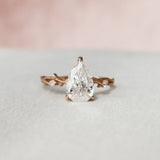 1.5 CT Pear Pave Twisted Moissanite Engagement Ring 6