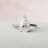 2.0 CT Pear Shape Hidden Halo Style  Moissanite Engagement Ring 3