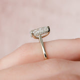 2.0 CT Pear Shape Hidden Halo Style  Moissanite Engagement Ring 4