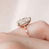 4.0 CT Pear Shape Dainty Pave Style Moissanite Engagement Ring 5