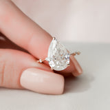 4.0 CT Pear Shape Dainty Pave Style Moissanite Engagement Ring 7