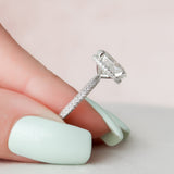 3.0 CT Oval Shape Pave Setting Moissanite Engagement Ring 7