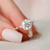 2.5 CT Round Shape Dainty Pave Moissanite Engagement Ring 2