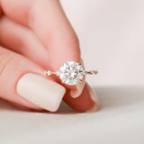 2.5 CT Round Shape Dainty Pave Moissanite Engagement Ring 10