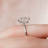 5.0 CT Emerald Cut Hideen Halo Style Moissanite Engagement Ring 6