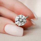 4.5 CT Round Cut Hidden Halo Moissanite Engagement Ring 2