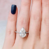 4.5 CT Pear Cut Solitaire & Pave Setting Moissanite Engagement Ring 6