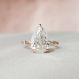 4.0 CT Pear Shape Dainty Pave Style Moissanite Engagement Ring 3