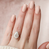 4.0 CT Pear Shape Dainty Pave Style Moissanite Engagement Ring 1