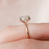 2.0 CT Oval Shape Hidden Halo Moissanite Engagement Ring 9