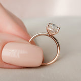 2.0 CT Oval Shape Hidden Halo Moissanite Engagement Ring 7