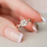 1.0 CT Cushion Shape Twig Setting Moissanite Engagement Ring 9