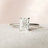 2.0 CT Radiant Shape Hidden Halo Moissanite Engagement Ring 6