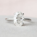 2.0 CT Oval Shape Hidden Halo Moissanite Engagement Ring 3