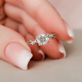 1.0 CT Cushion Shape Twig Setting Moissanite Engagement Ring 2