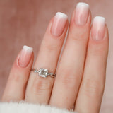 1.0 CT Cushion Shape Twig Setting Moissanite Engagement Ring 1