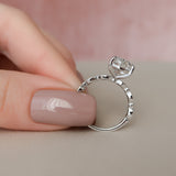 3.0 CT Pear Shape Milgrain Pave Moissanite Engagement Ring 8