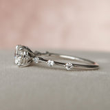 1.0 CT Round Shape Dainty Pave Moissanite Engagement Ring 4
