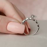 1.0 CT Round Shape Dainty Pave Moissanite Engagement Ring 6