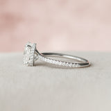 1.5 CT Oval Hidden Halo Pave Moissanite Engagement Ring 3