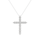 0.17 CT Round Cut Cross Pendant Moissanite Diamond Necklace 3