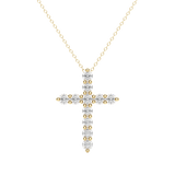 0.17 CT Round Cut Cross Pendant Moissanite Diamond Necklace 5